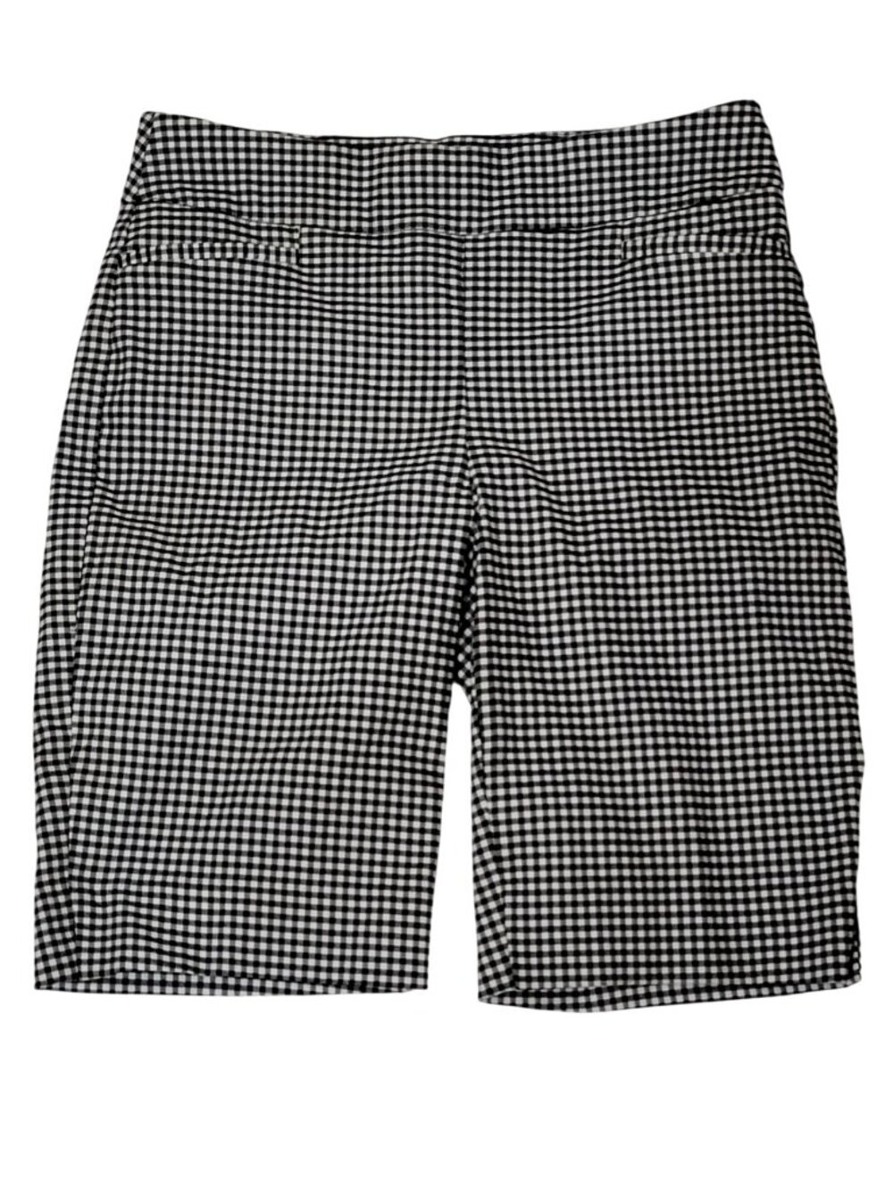 Chicos Womens Black White Gingham Check Pull-On Stretch Shorts Size 00 US 2